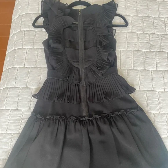 bcbg black ruffle dress Bubble Mini Dress Black / 2